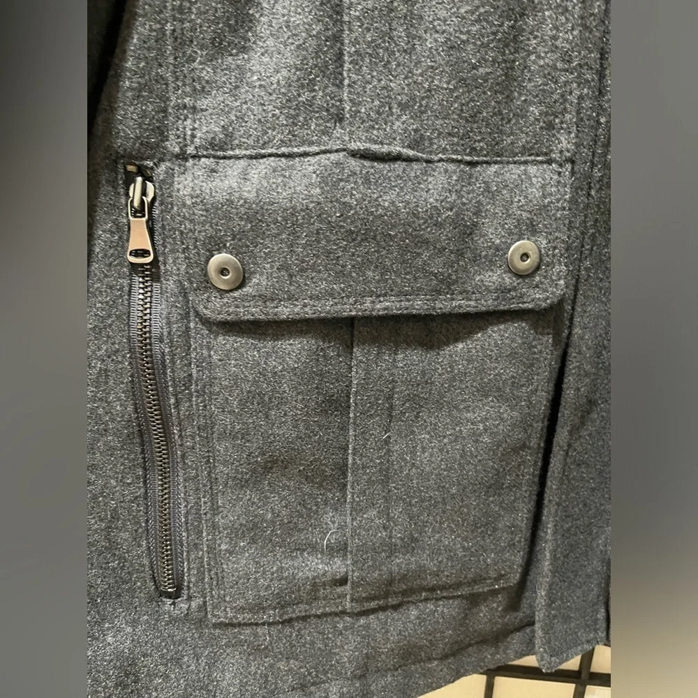 INC International Concepts Gray Military WOOL BLEND PEACOAT, JACKET MEN SIZE XXL